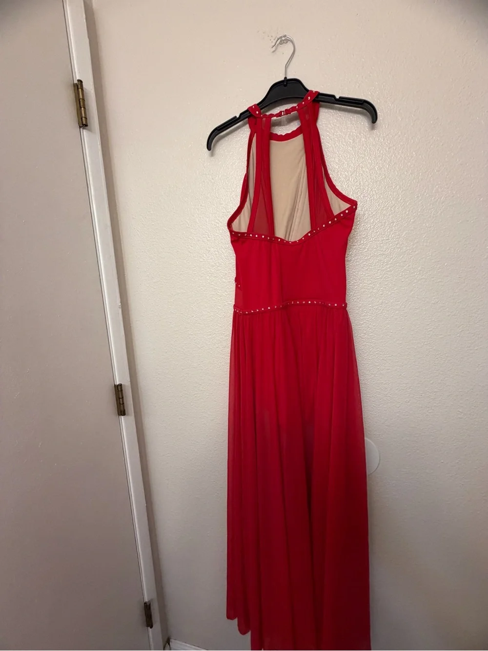 Weissman costume maxi dress red lyrical D12409 Take You Dancing lyrical LA adult